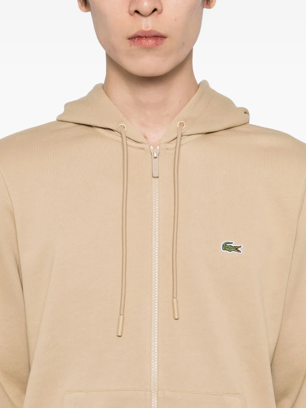 Lacoste Hoodie met rits Beige