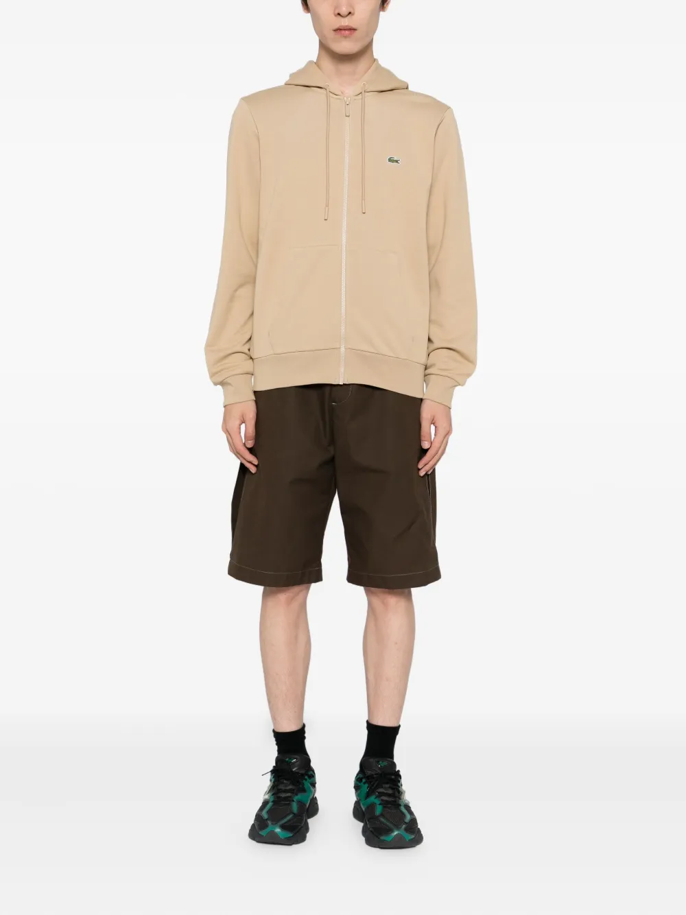 Lacoste Hoodie met rits Beige