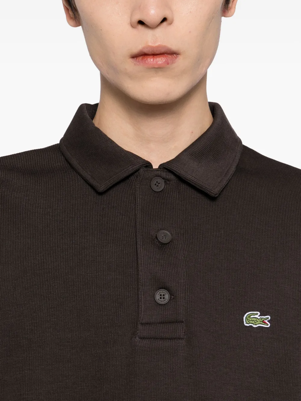 Lacoste Logo-embroidered Polo Shirt In Black