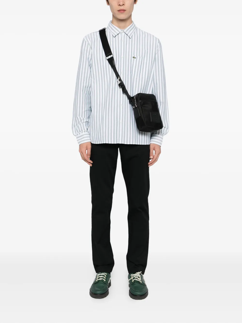 Lacoste Vertical tas met logoplakkaat - Zwart