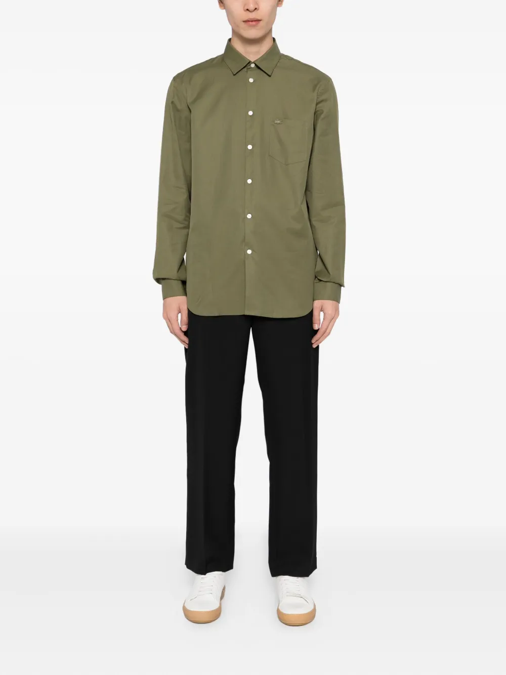 Lacoste Overhemd met logopatch - Groen