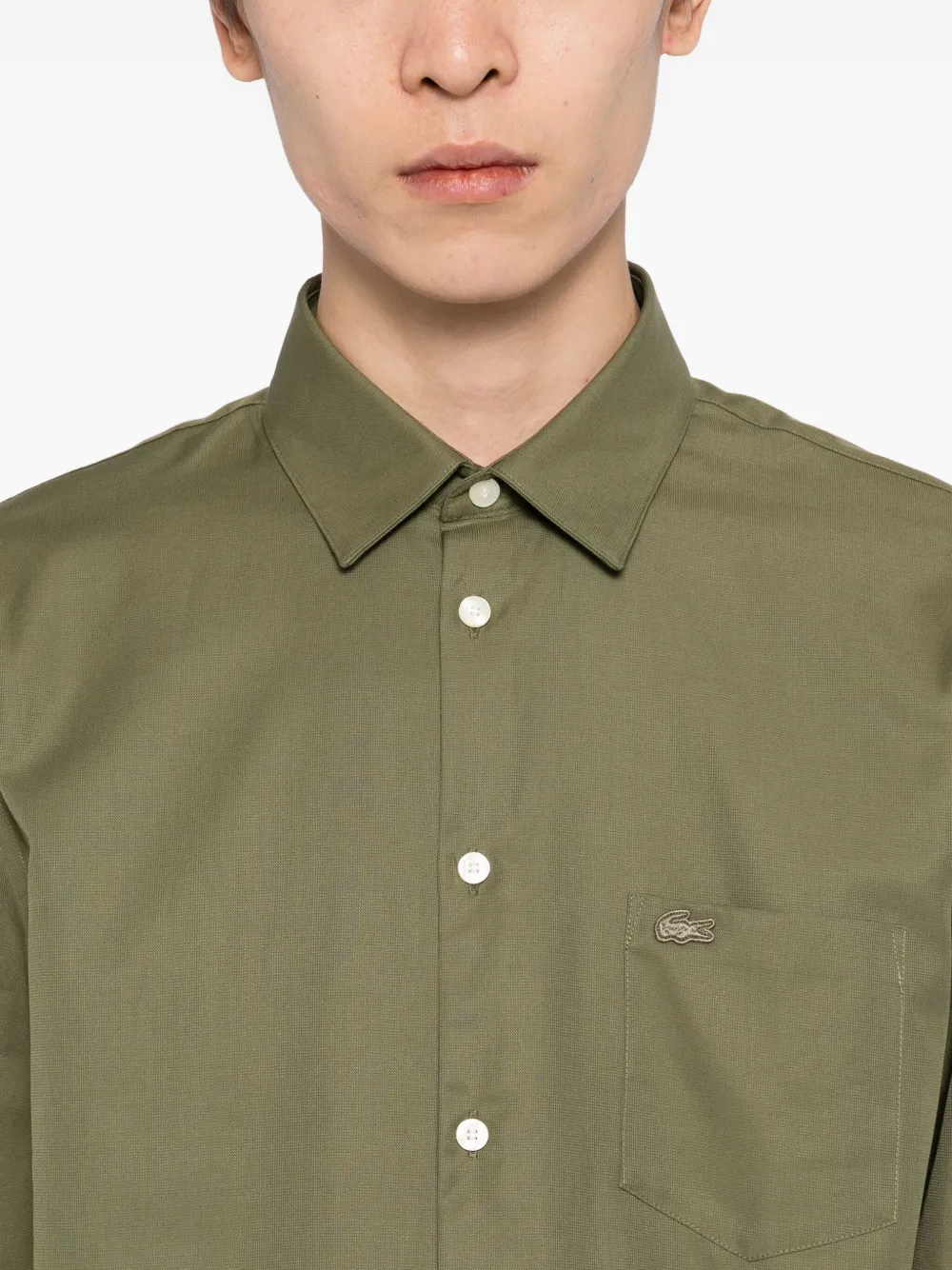 Lacoste Overhemd met logopatch Groen