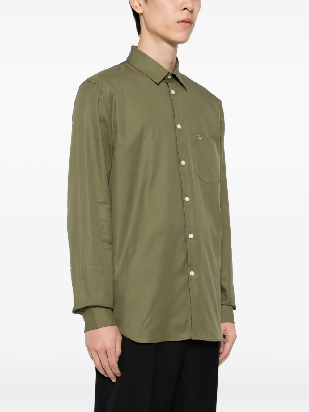 Lacoste Overhemd met logopatch Groen