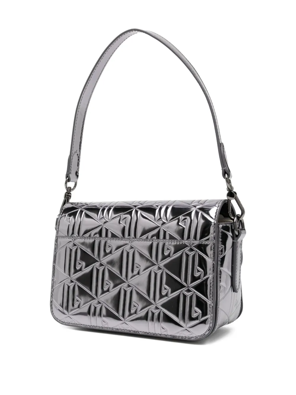 Lacoste Logo-embroidered Crossbody Bag In Gray