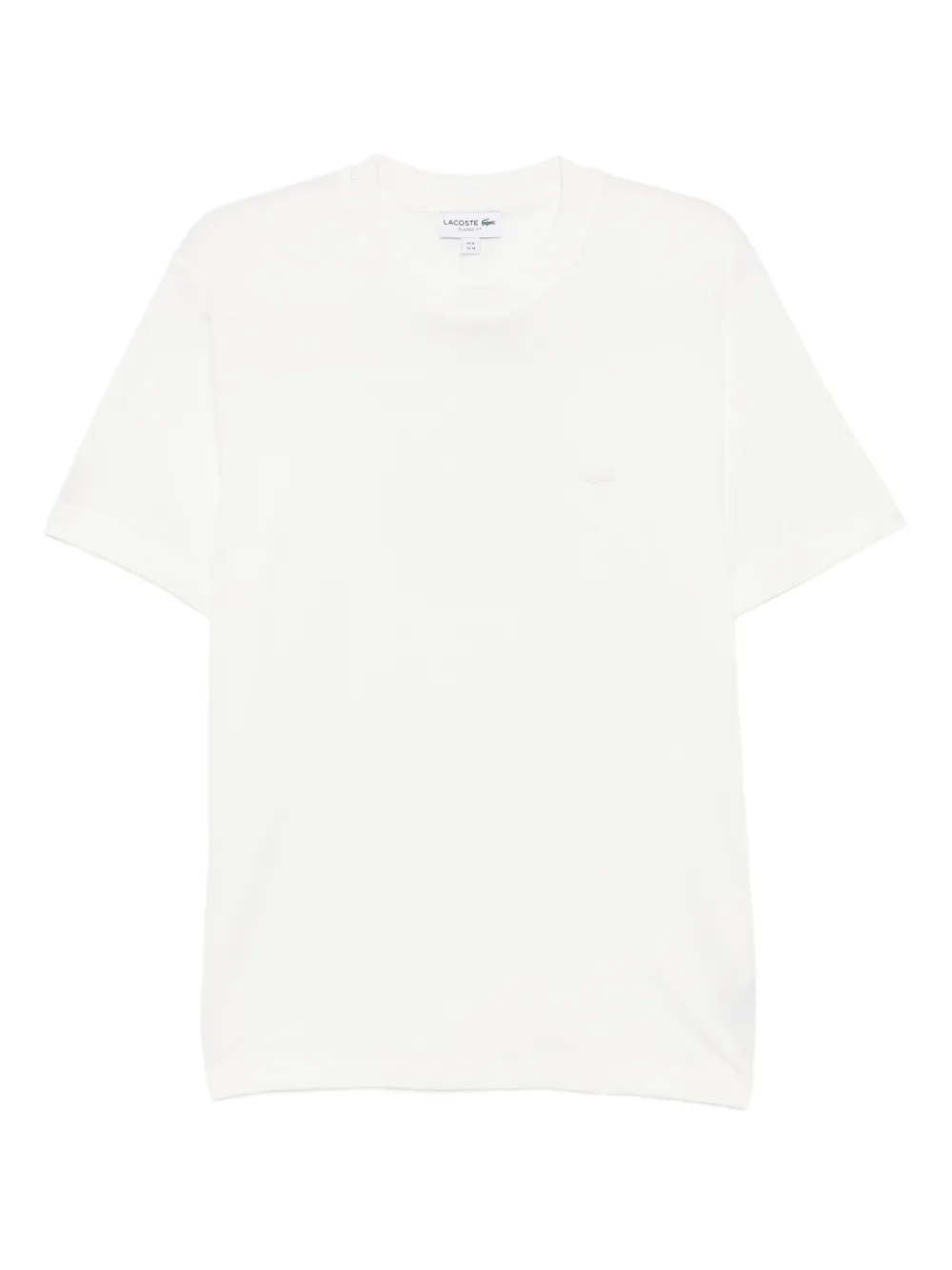 Lacoste Piqué T-shirt met geribbelde hals Wit