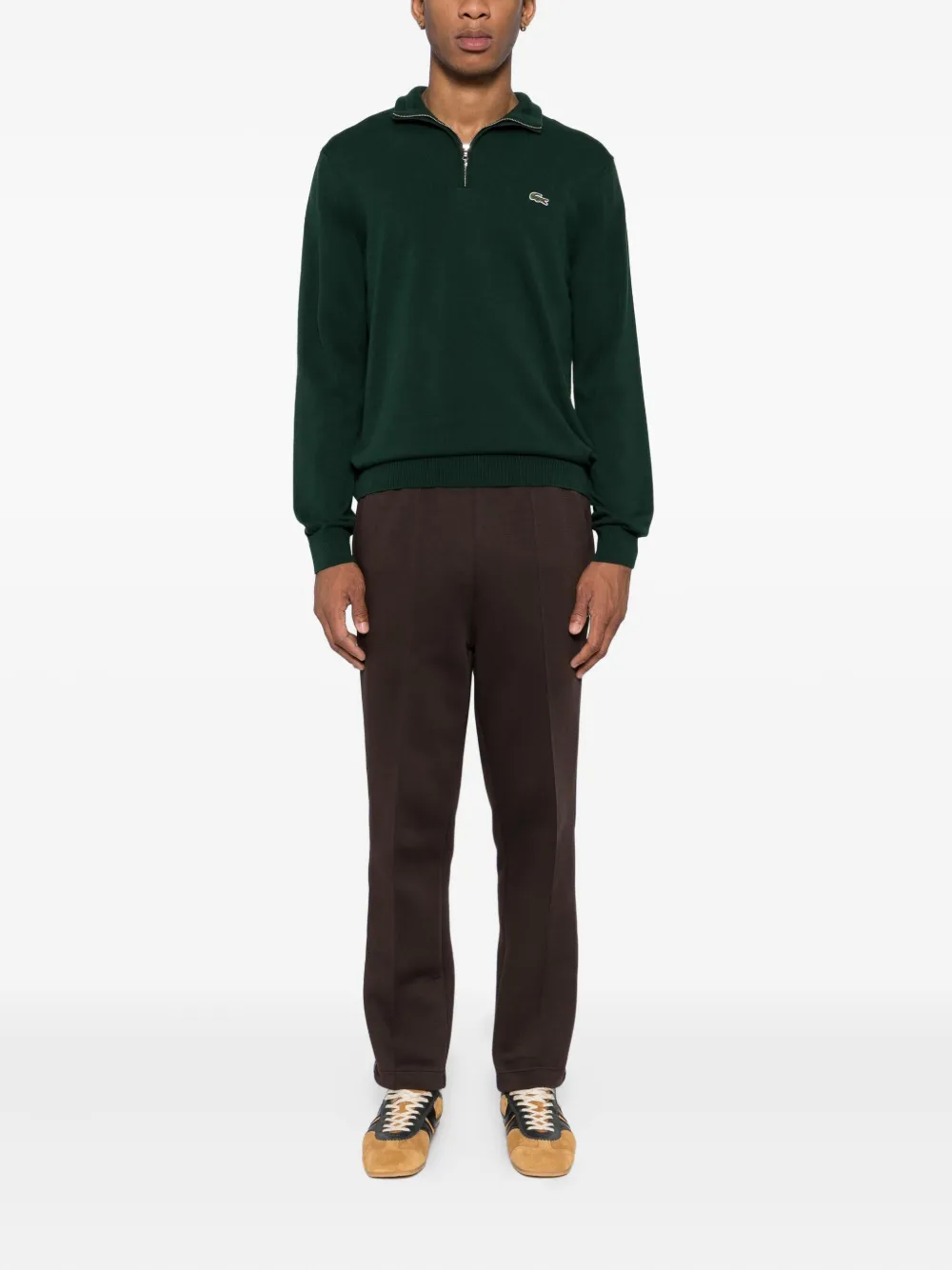 Lacoste Sweater met geborduurd logo - Groen