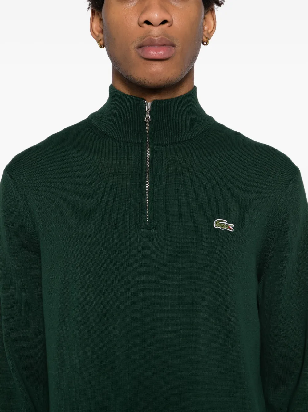 Lacoste Logo-embroidered Sweatshirt In Green