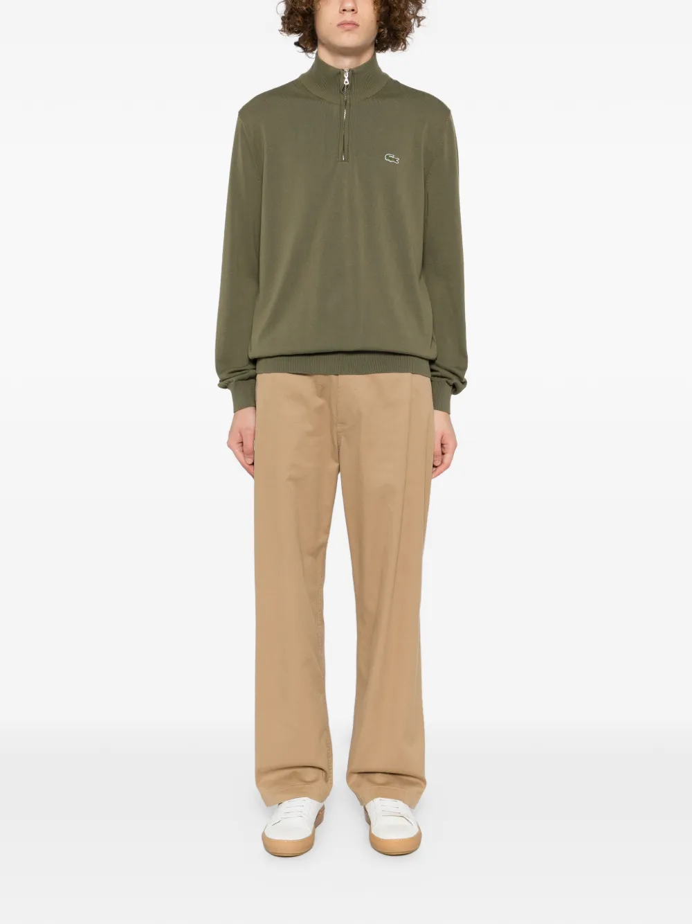 Lacoste cotton high-neck jumper - Groen