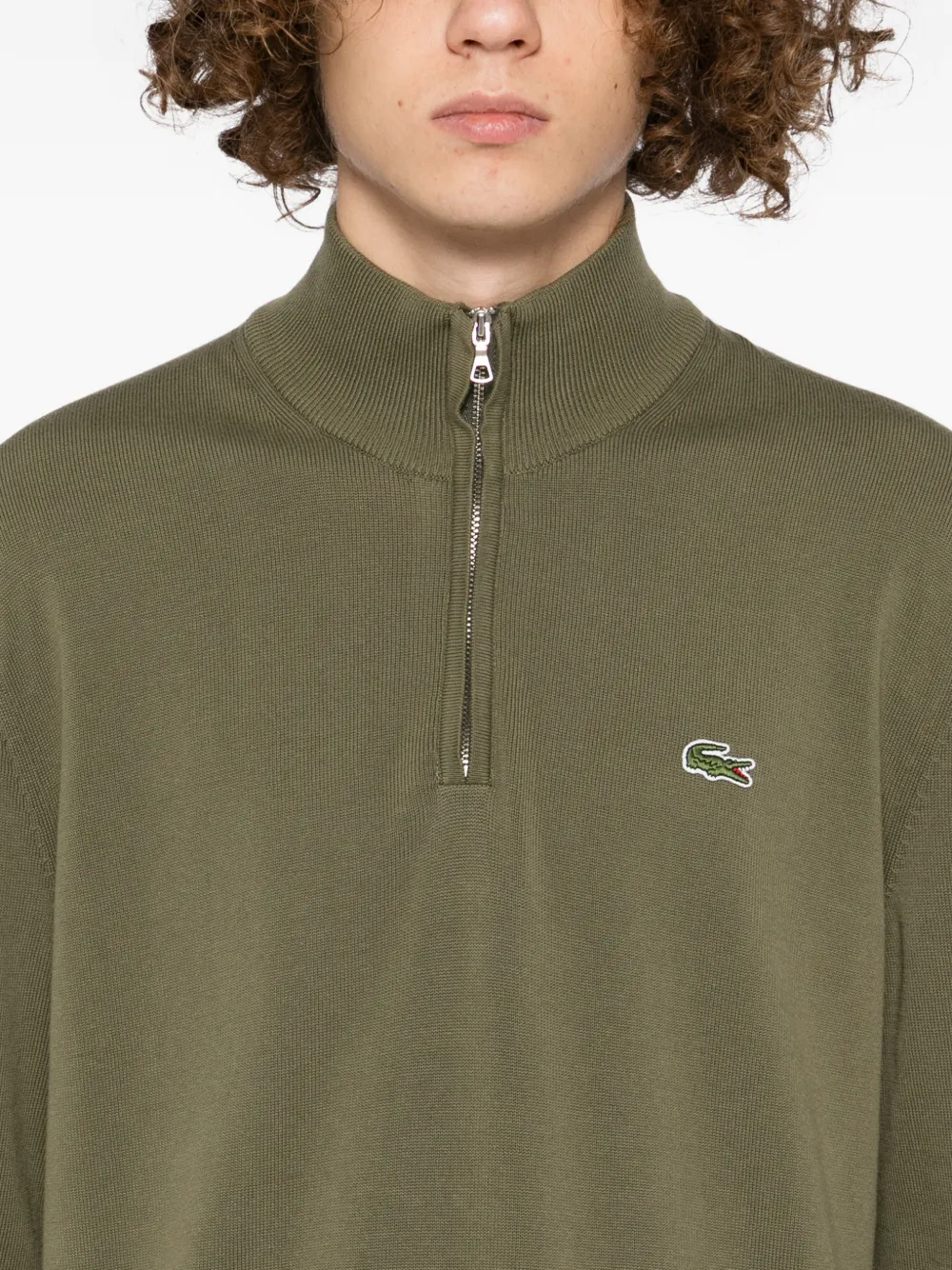 Lacoste cotton high-neck jumper Groen
