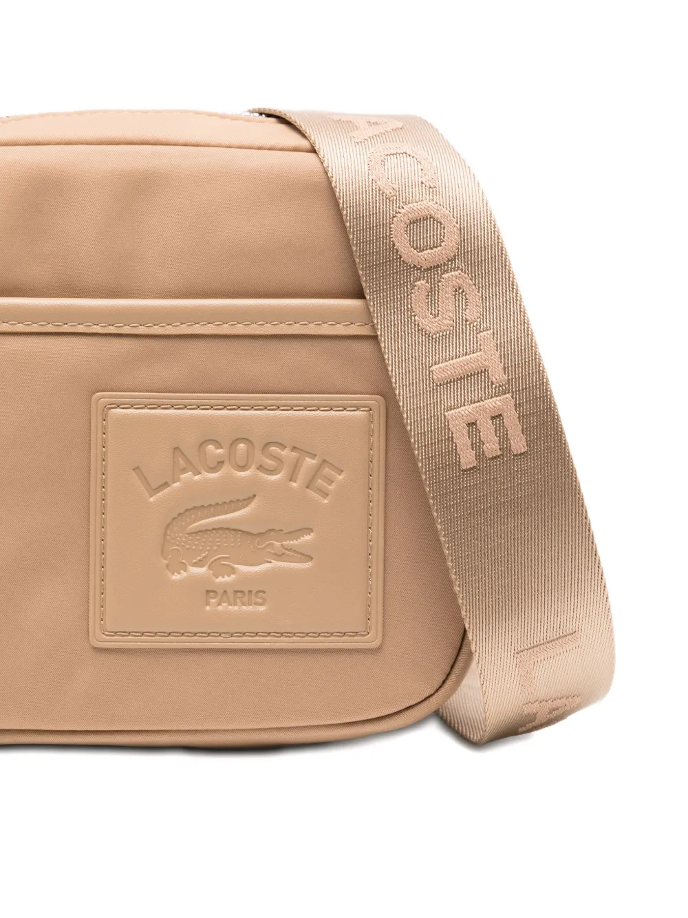 Lacoste Logo-plaque Satchel Bag In Neutral