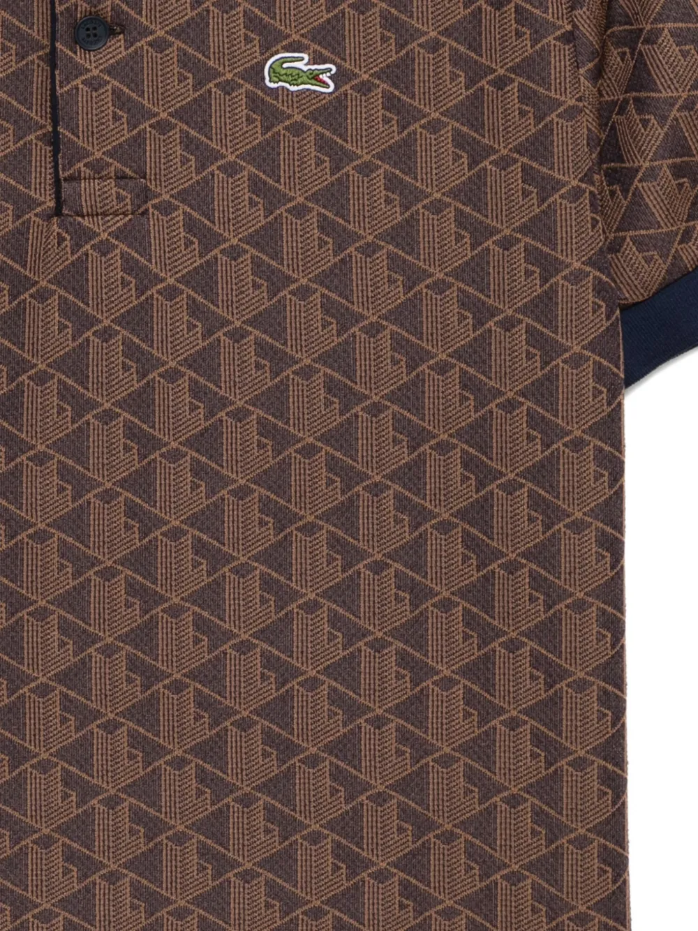 Lacoste Poloshirt met monogram Bruin