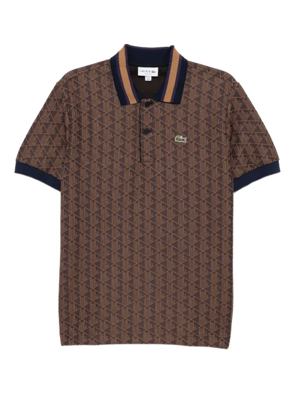 Lacoste モノグラム ポロシャツ | ブラウン | FARFETCH JP