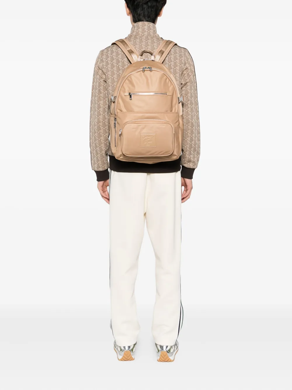 Lacoste Rugzak met logoplakkaat Bruin