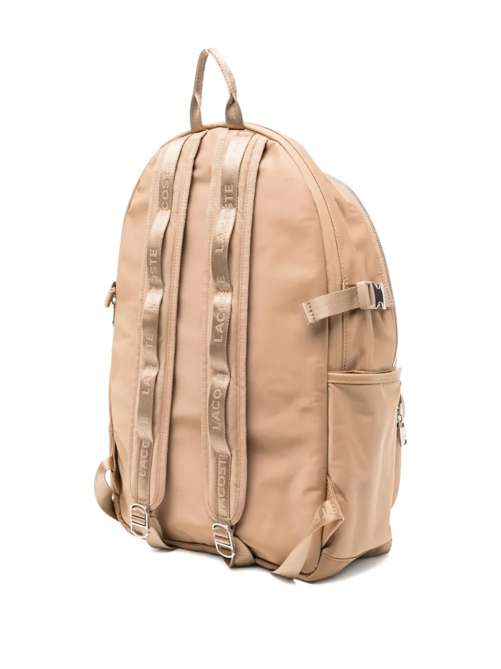 Lacoste Logo-plaque Backpack In Brown