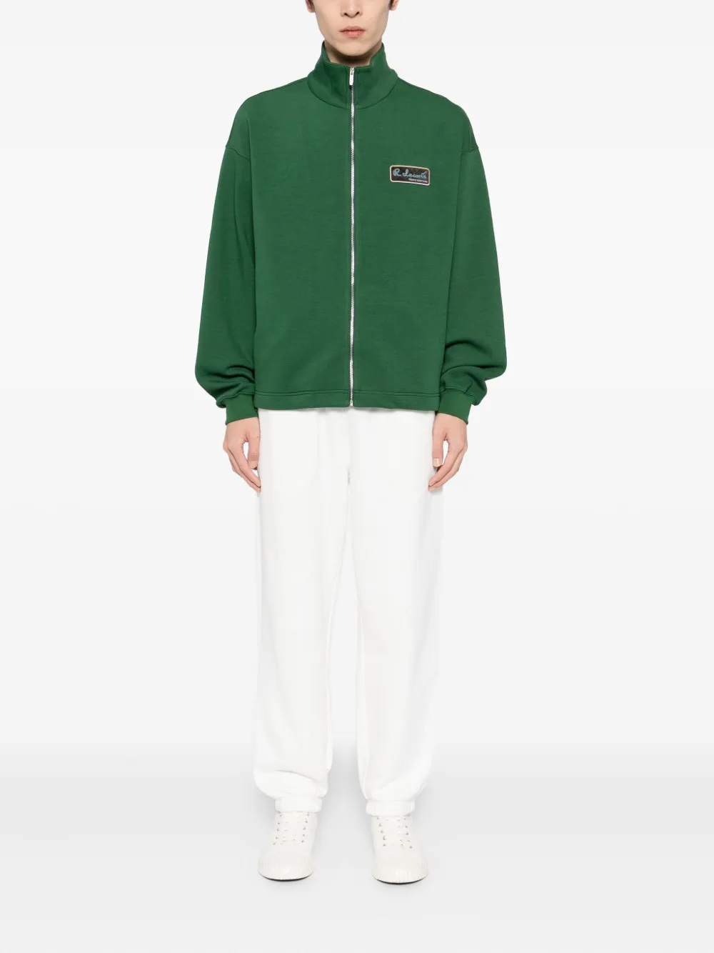 Lacoste Broek met geborduurd logo - Wit