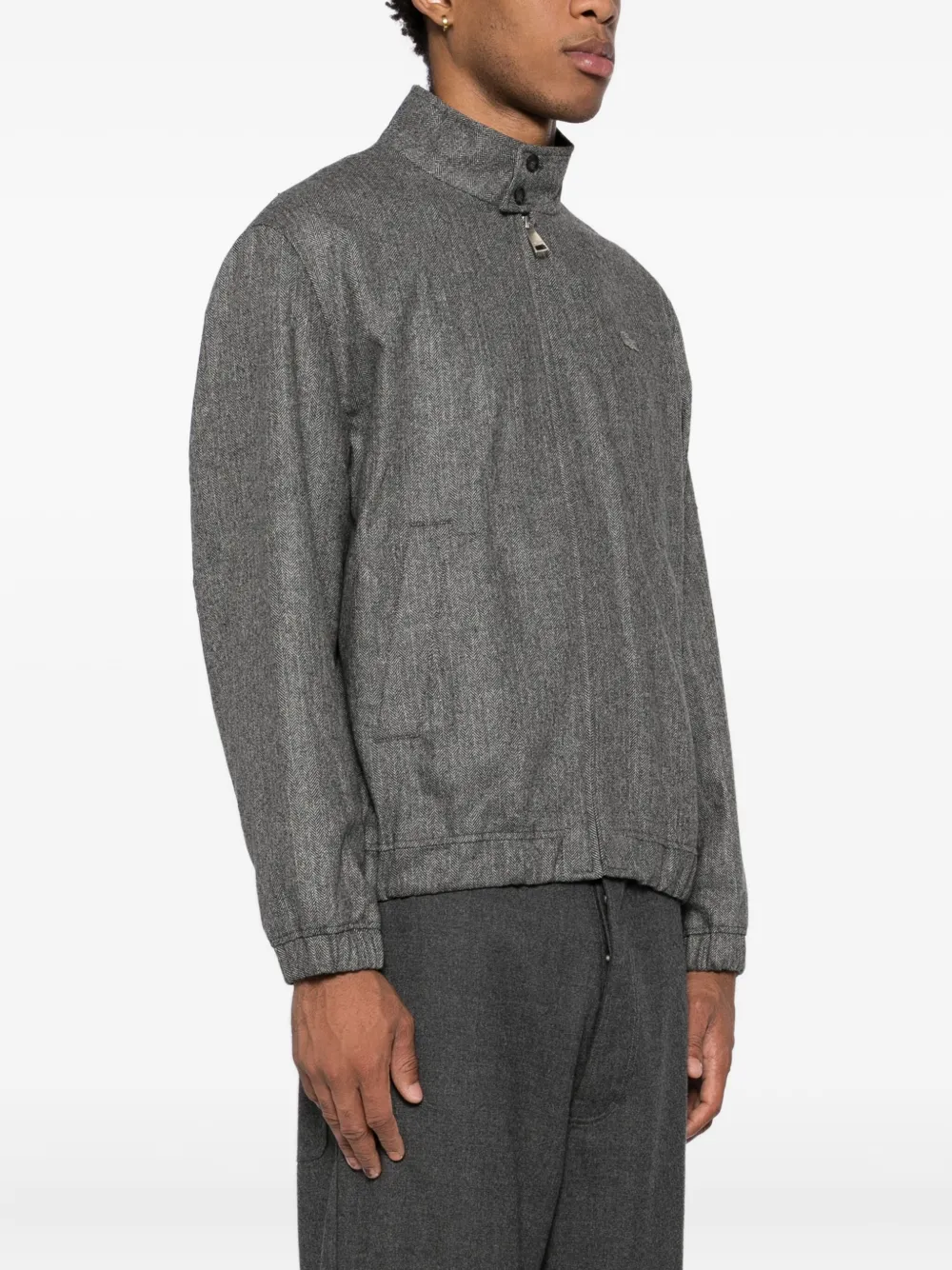 Lacoste Logo-embroidered Jacket In Gray