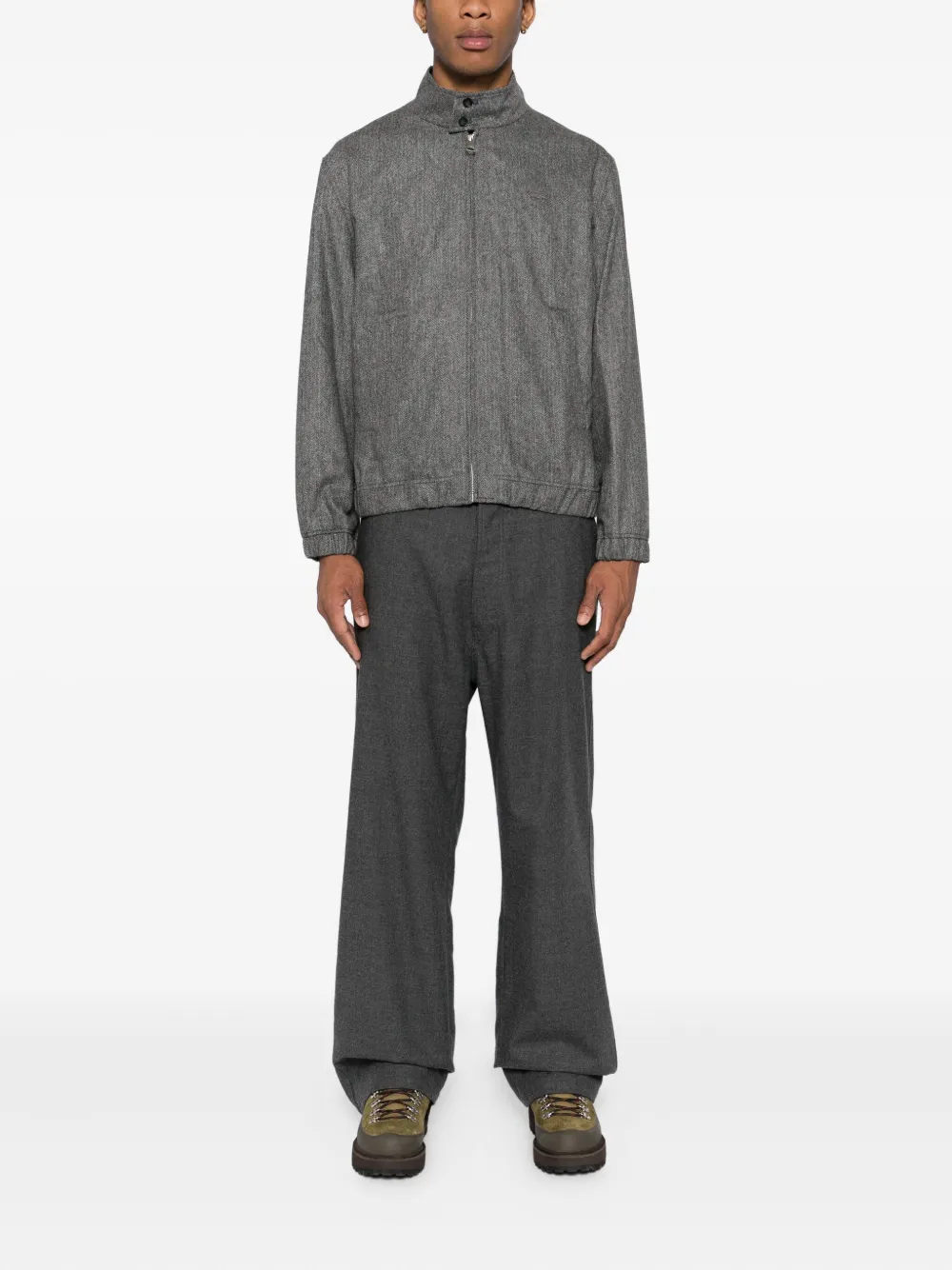 Lacoste Logo-embroidered Jacket In Gray