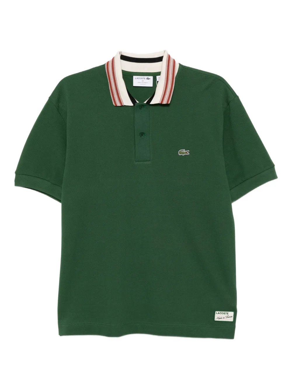 Lacoste Poloshirt met gestreepte kraag Groen