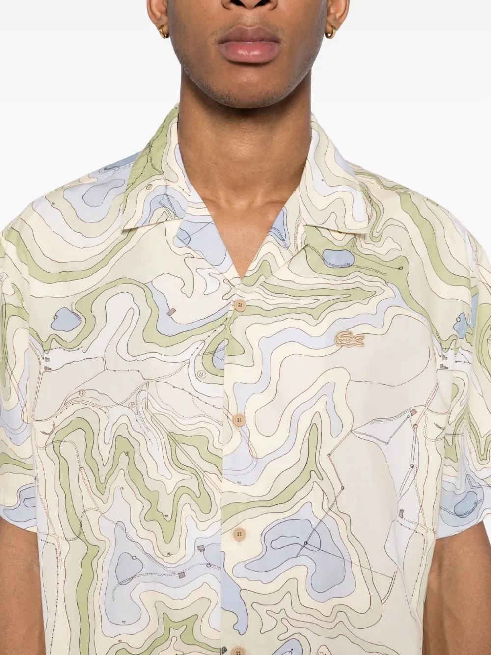 Lacoste Overhemd met geborduurd logo Beige