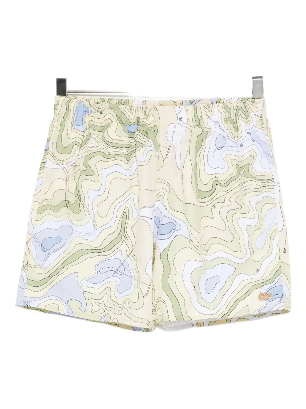Lacoste Printed Swim Shorts In Green
