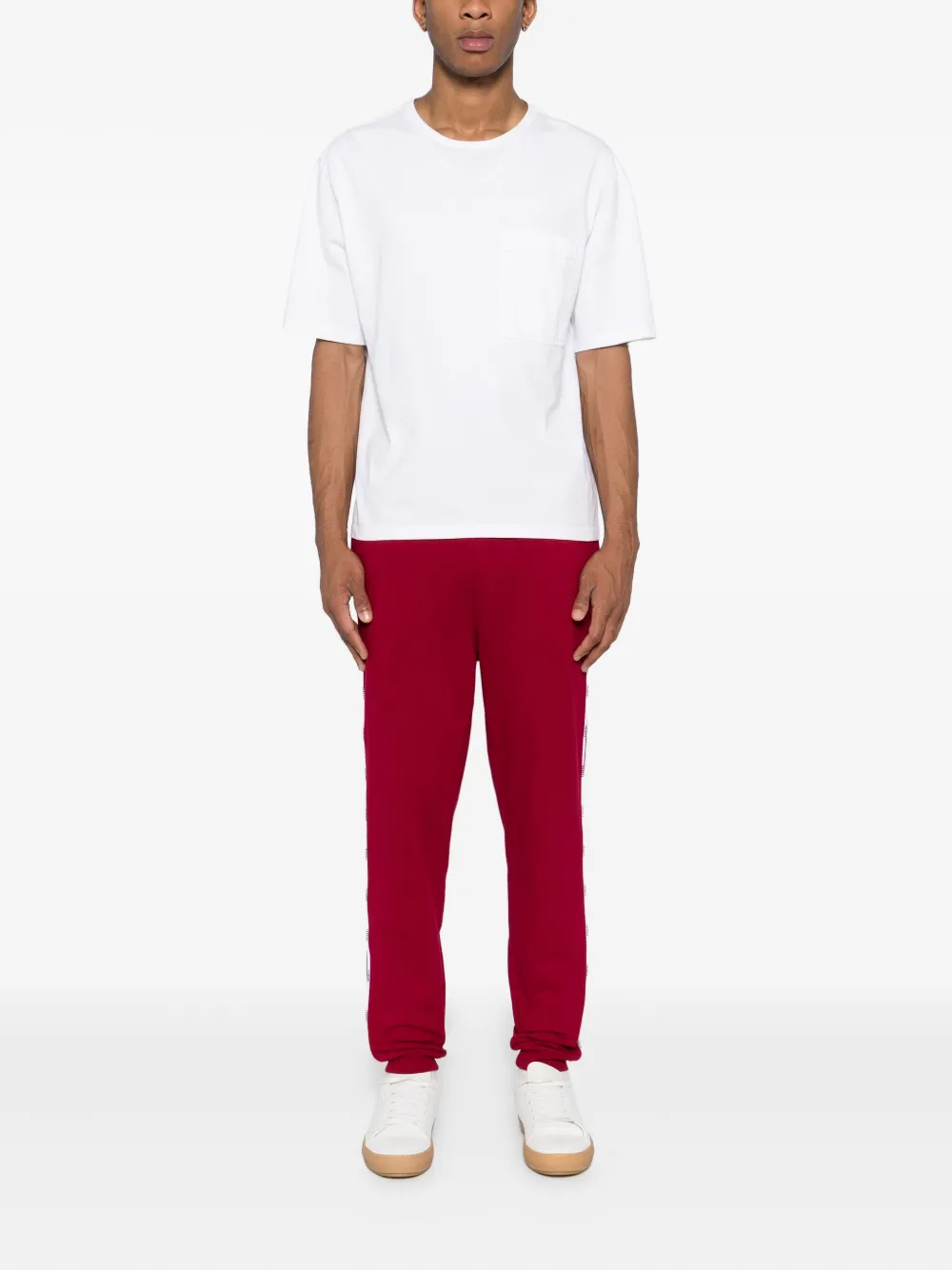 Lacoste Broek met geborduurd logo - Rood