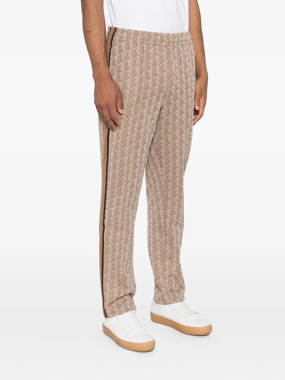 Lacoste Monogram Trousers In Brown
