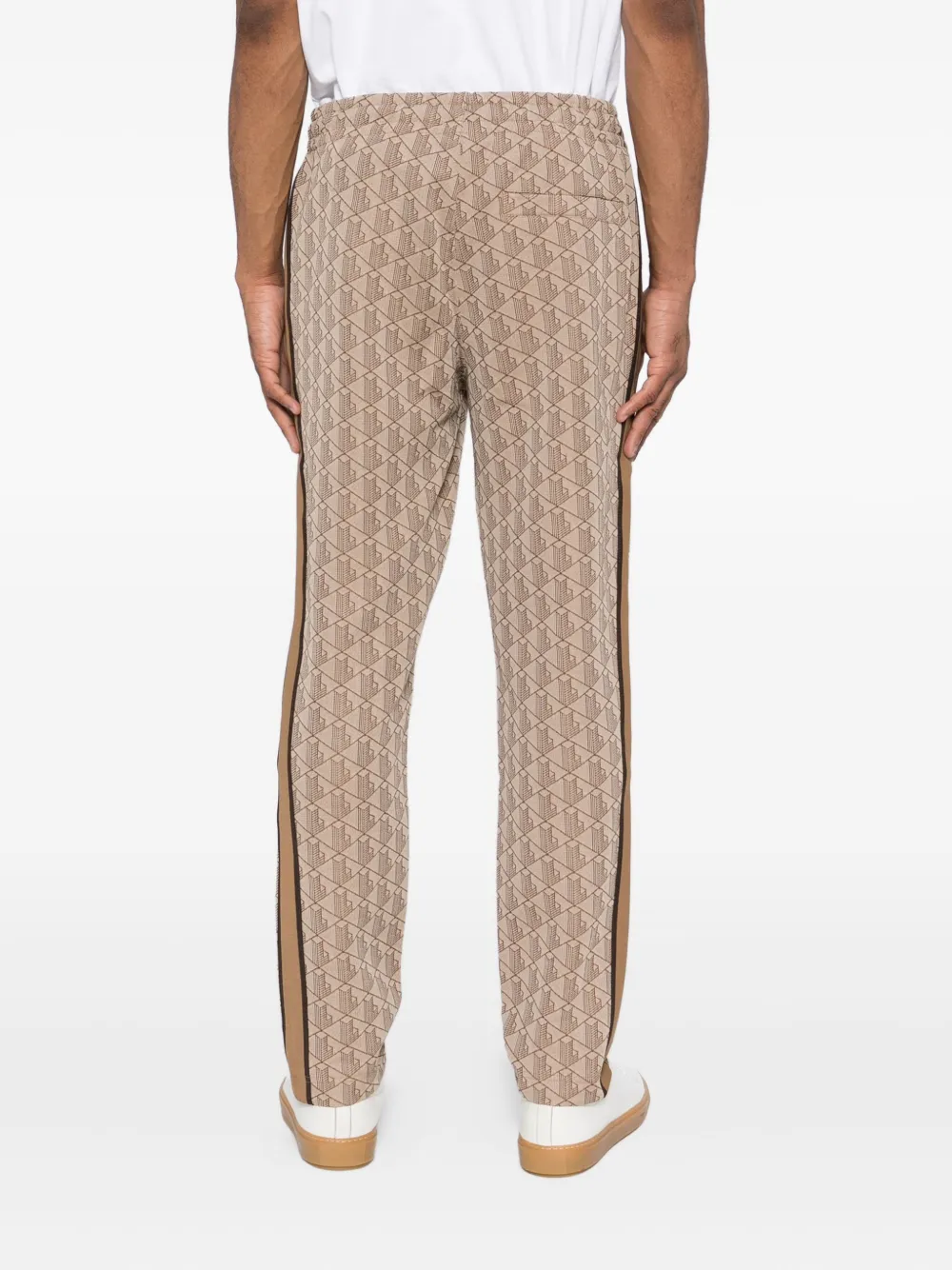 Lacoste Monogram Trousers In Brown