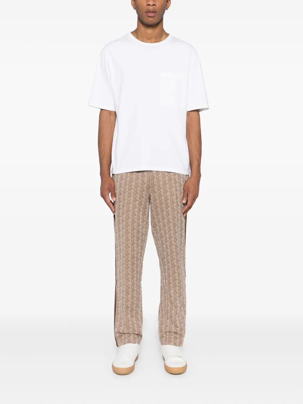 Lacoste Broek met monogram - Bruin