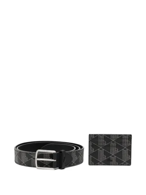 Lacoste monogram belt and cardholder set