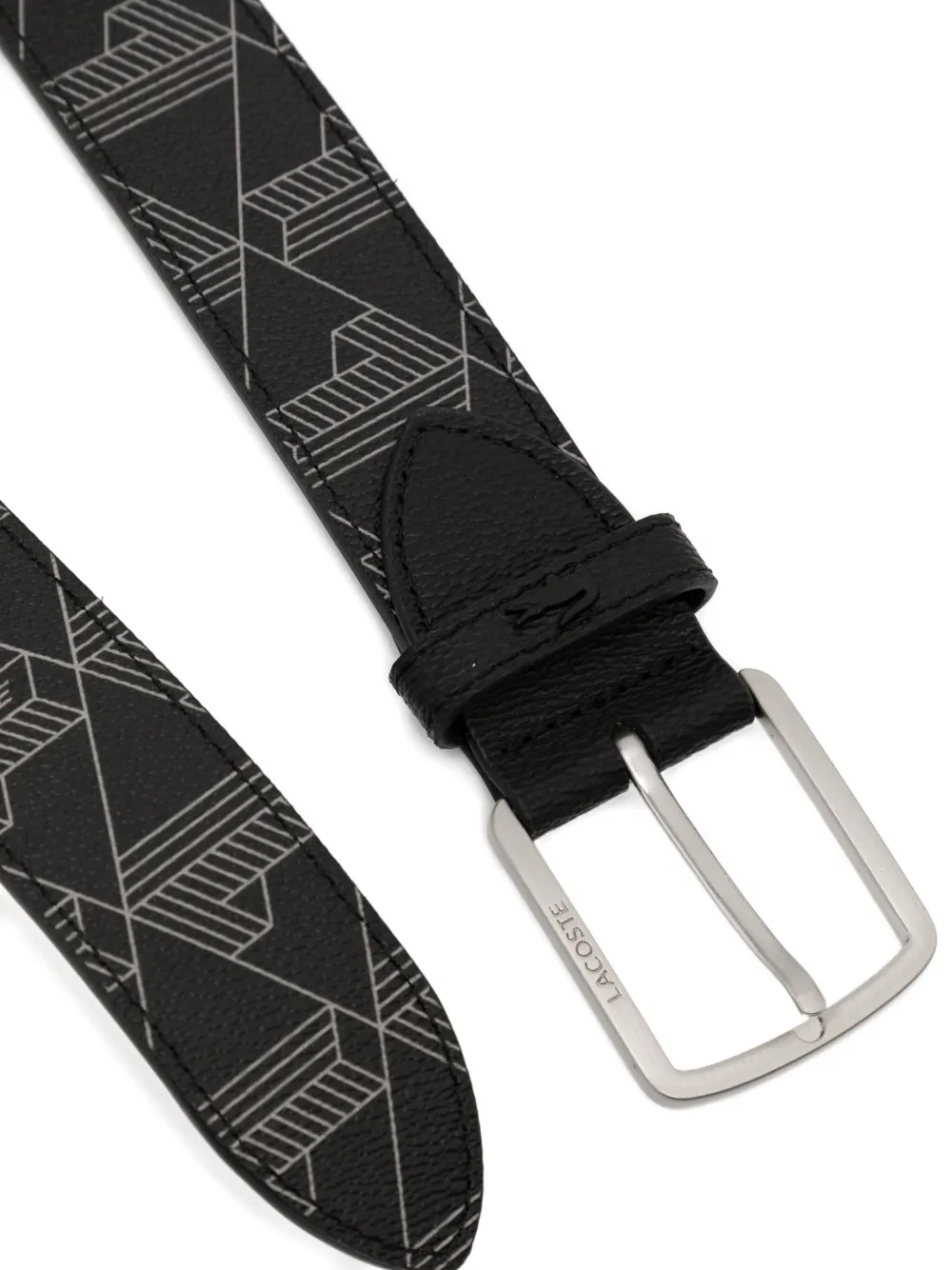 Lacoste Pasjeshouder en riem met monogram - Zwart