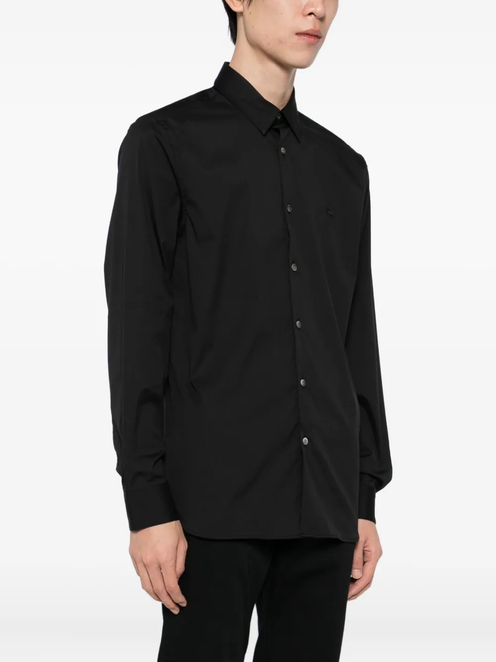 Lacoste Overhemd met logopatch Zwart