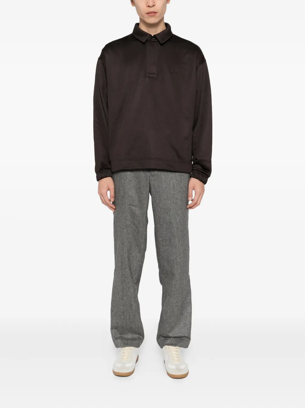 Lacoste Broek met visgraatpatroon - Grijs