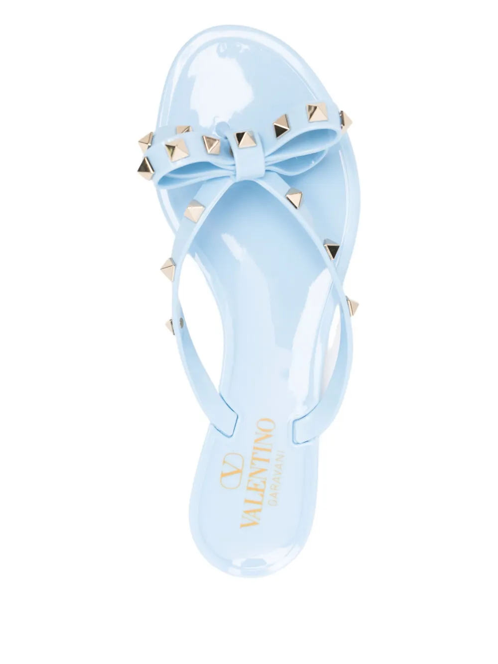Valentino Rockstud Rubber Sandal In Blue