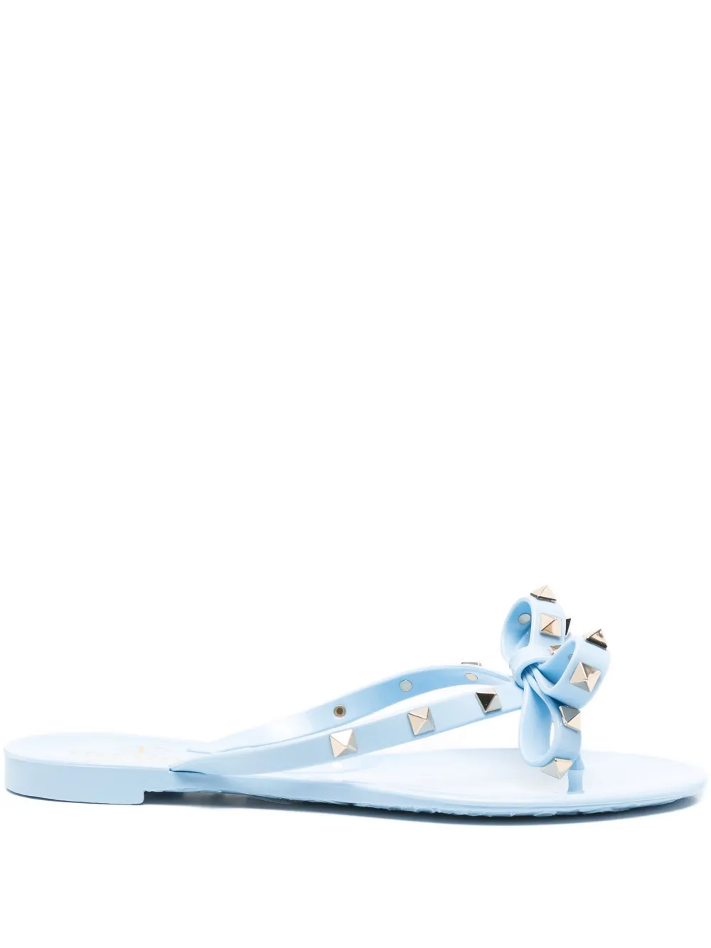 Valentino Garavani Rockstud bow-detail flip-flops Blue