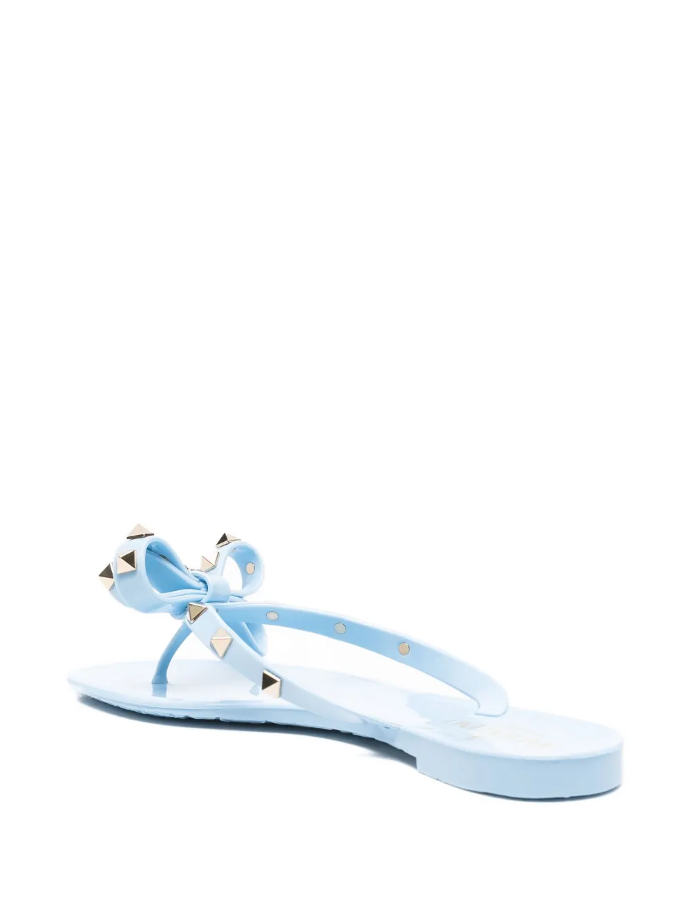 Valentino Rockstud Rubber Sandal In Blue