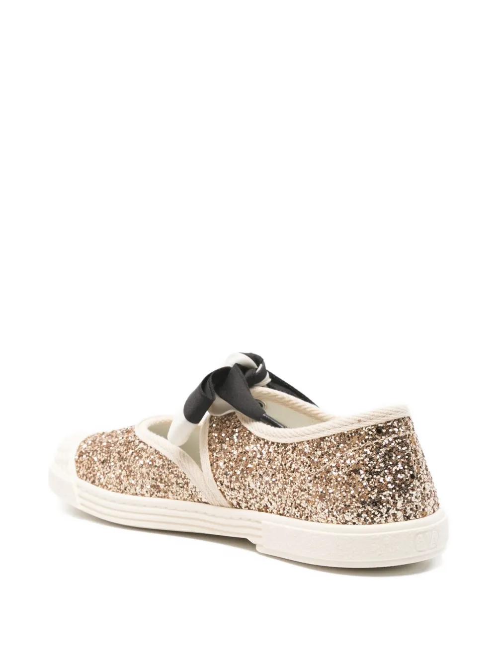 Valentino Garavani glittered bow-detail ballet flats Gold