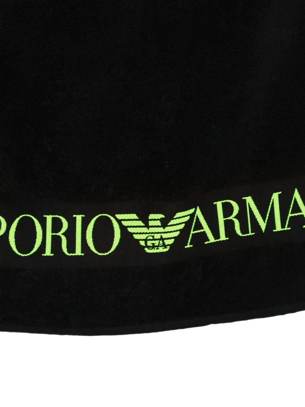 Emporio Armani Strandlaken met intarsia-logo Zwart