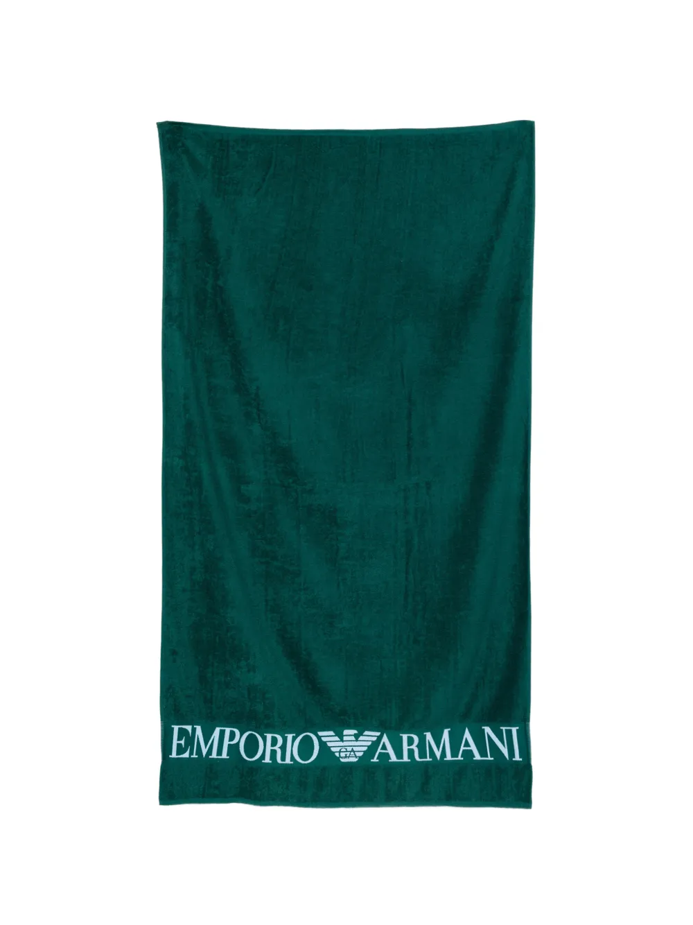 Emporio Armani serviette de bain à logo intarsia - Vert