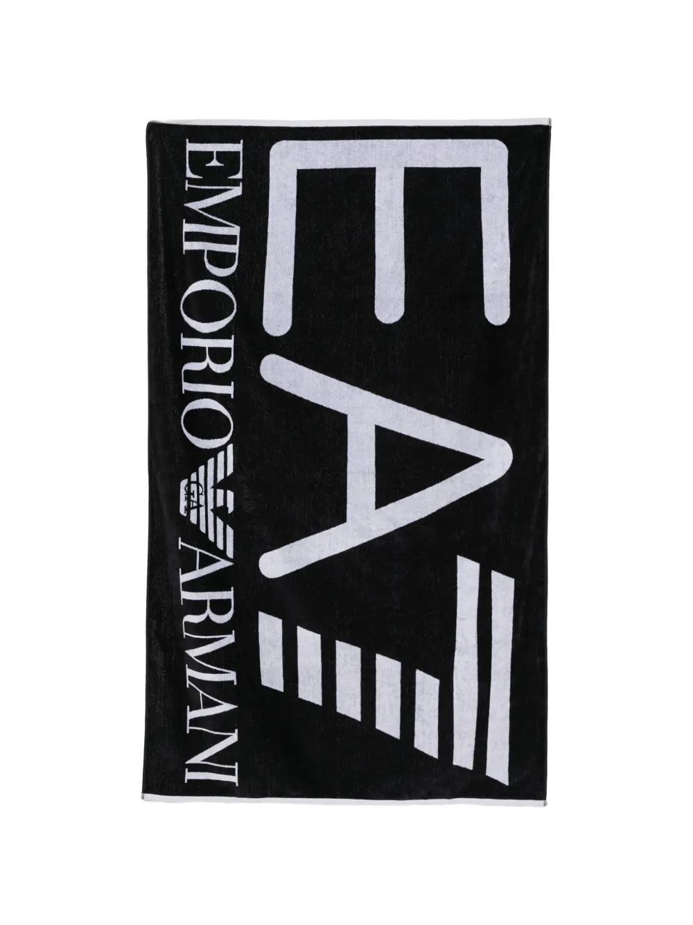 Emporio Armani intarsia-logo beach towel - Blu