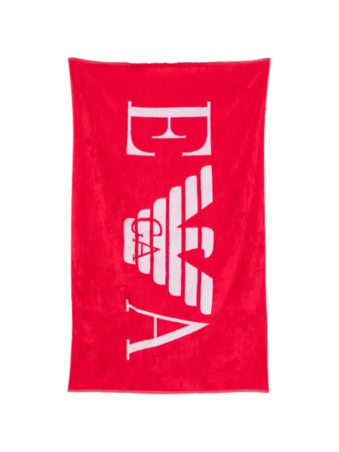 Emporio Armani intarsia-logo beach towel