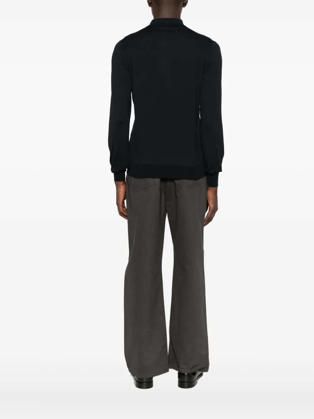 Tagliatore Pablo poloshirt met lange mouwen Blauw