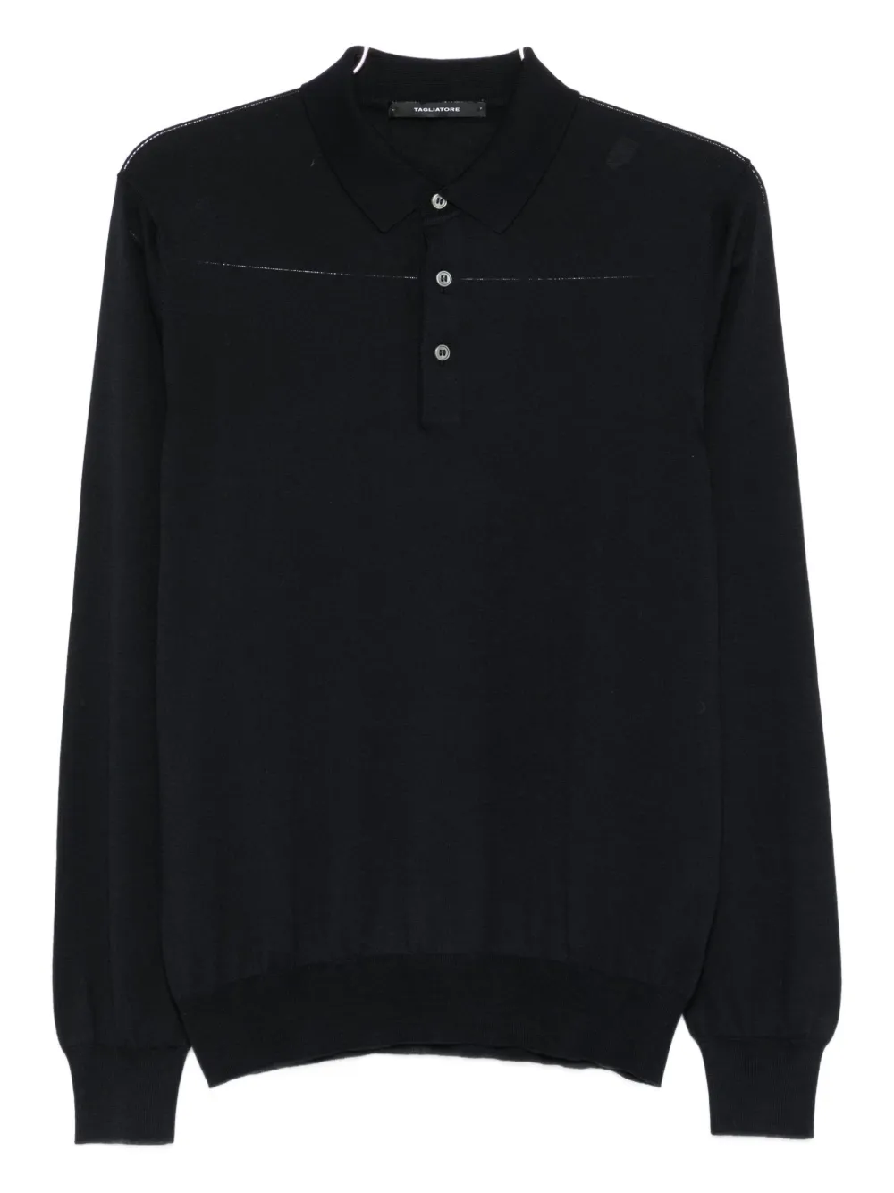 Tagliatore Pablo Long-sleeve Polo Shirt In Blue