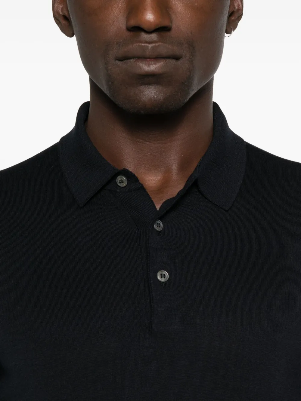 Tagliatore Pablo poloshirt met lange mouwen Blauw