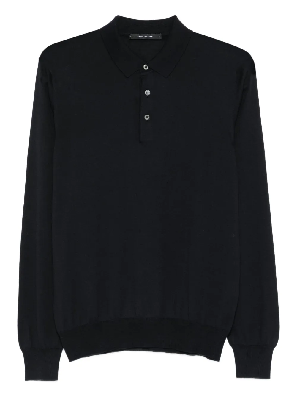 Tagliatore Pablo poloshirt met lange mouwen Blauw