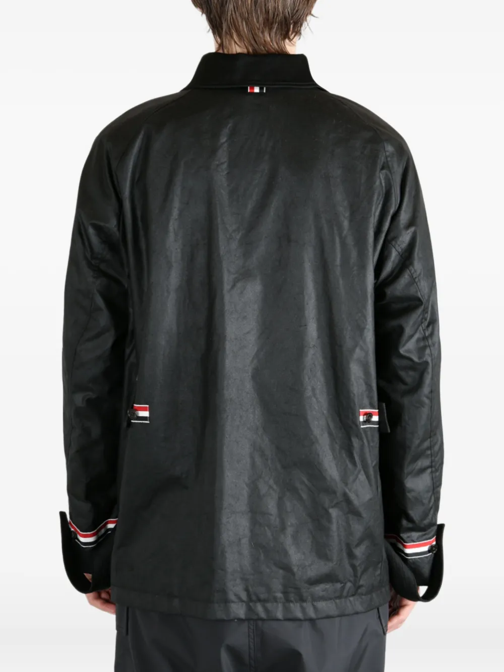 Thom Browne panelled buttoned jacket Zwart