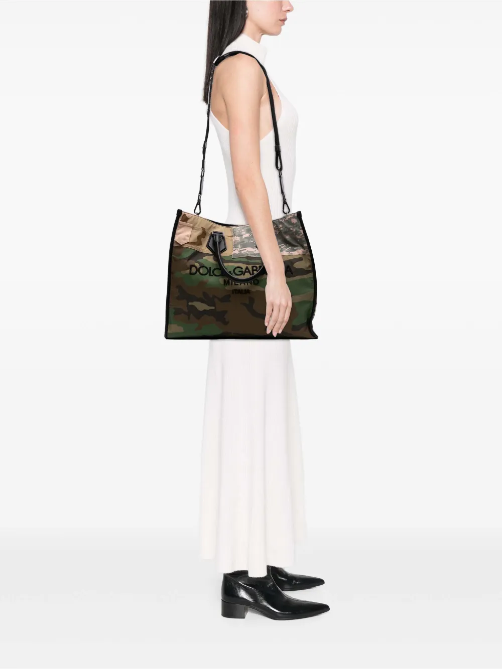 Dolce & Gabbana Pre-Owned 2004-2025 Large Camouflage Canvas Shopping Tote satchel | Pre-Owned | Image 2