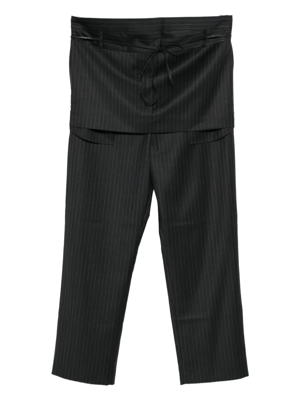 Litkovska Pinstripe Drawstring Trousers In Black