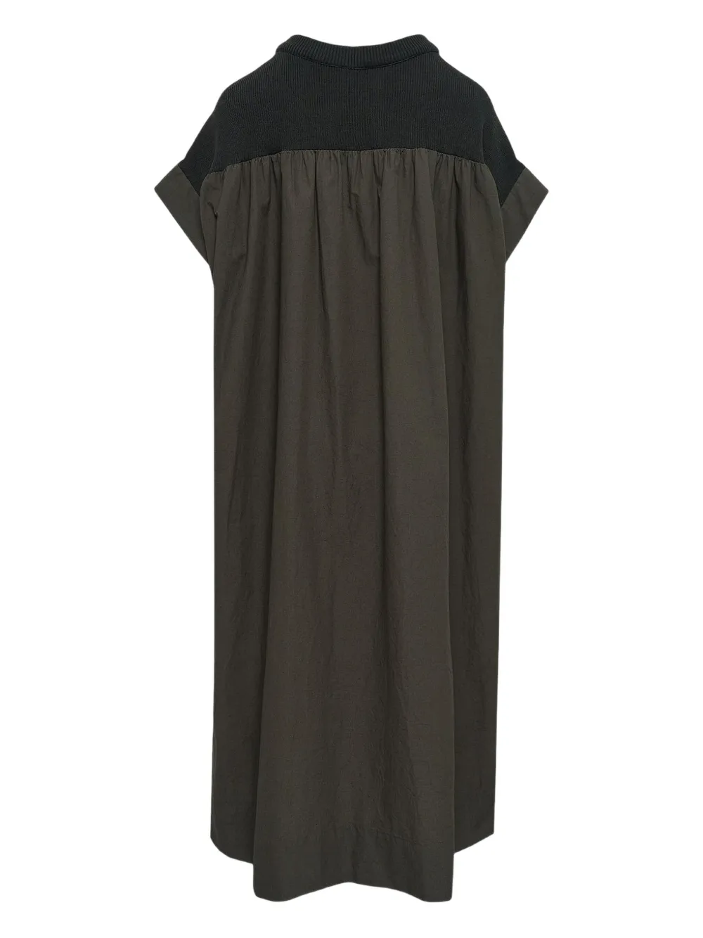 Y's short-sleeve paneled midi dress - Zwart