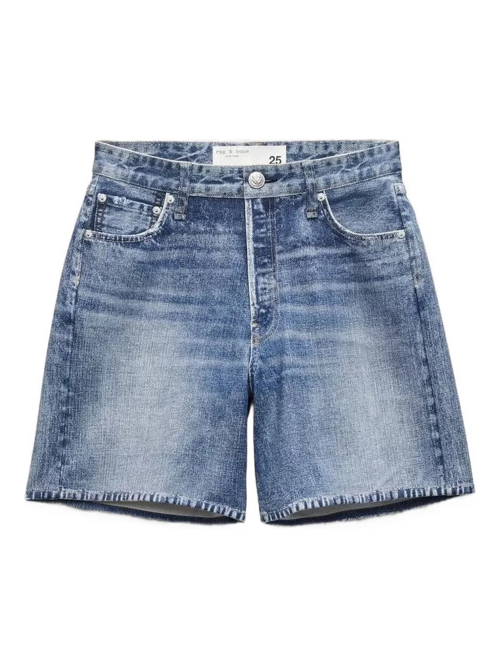 Rag & Bone Belt-loop Denim Shorts In Blue
