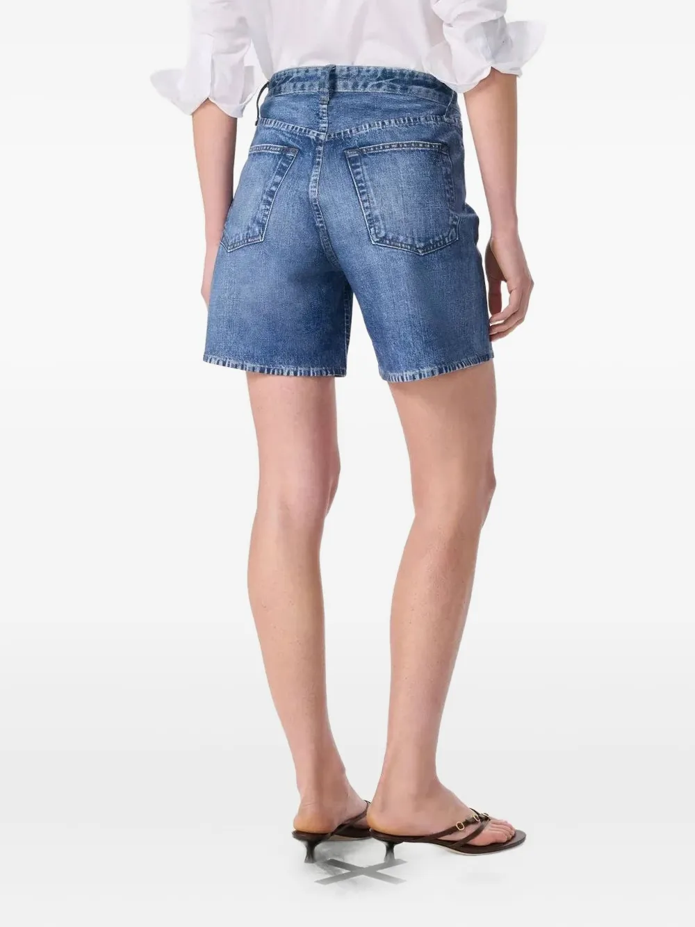 Rag & Bone Belt-loop Denim Shorts In Blue